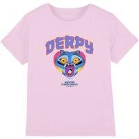 Netflix Kpop Demon Hunters Derpy Collegic Kids T-Shirt, Pink | Size: 12-13 Years