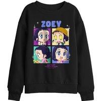 Netflix Kpop Demon Hunters Huntrix Zoey Chibi Boxes Kids Sweatshirt, Black | Size: 5-6 Years