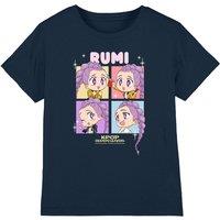 Netflix Kpop Demon Hunters Huntrix Rumi Chibi Boxes Kids T-Shirt, Navy | Size: 12-13 Years