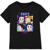 Netflix Kpop Demon Hunters Huntrix Zoey Chibi Boxes Kids T-Shirt, Black | Size: 7-8 Years
