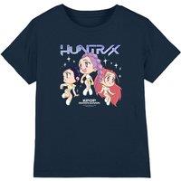 Netflix Kpop Demon Hunters Huntrix Chibi Group Kids T-Shirt, Navy | Size: 7-8 Years