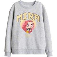 Netflix Kpop Demon Hunters Huntrix Mira Collegic Kids Sweat, Athletic Heather in Light Grey | Size: 5-6 Years