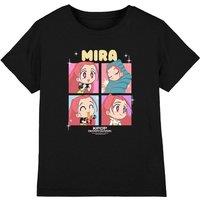 Netflix Kpop Demon Hunters Huntrix Mira Chibi Boxes Kids T-Shirt, Black | Size: 9-11 Years