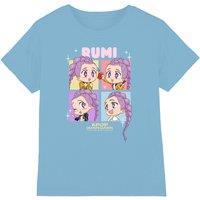 Netflix Kpop Demon Hunters Huntrix Rumi Chibi Boxes Kids T-Shirt, Light Blue | Size: 12-13 Years