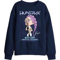 Netflix Kpop Demon Hunters Huntrix Rumi Poster Kids Sweatshirt, Navy | Size: 7-8 Years