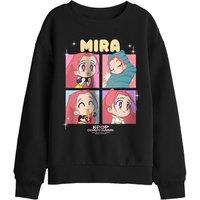 Netflix Kpop Demon Hunters Huntrix Mira Chibi Boxes Kids Sweatshirt, Black | Size: 5-6 Years