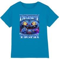 Netflix Kpop Demon Hunters Derpy Tiger Bootleg Kids T-Shirt, Turquoise | Size: 7-8 Years