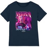 Netflix Kpop Demon Hunters Huntrix Huntrx Mira Bootleg Kids T-Shirt, Navy | Size: 5-6 Years