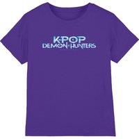 Netflix Kpop Demon Hunters Full Colour Logo Kids T-Shirt, Purple | Size: 9-11 Years