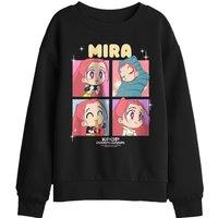 Netflix Kpop Demon Hunters Huntrix Mira Chibi Boxes Kids Sweatshirt, Black | Size: 9-11 Years