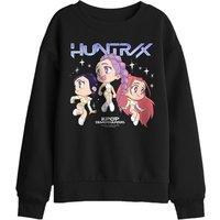 Netflix Kpop Demon Hunters Huntrix Chibi Group Kids Sweatshirt, Black | Size: 7-8 Years