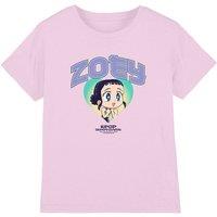 Netflix Kpop Demon Hunters Huntrix Zoey Collegic Kids T-Shirt, Pink | Size: 7-8 Years