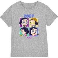 Netflix Kpop Demon Hunters Huntrix Zoey Chibi Boxes Kids Tee, Athletic Heather in Light Grey | Size: 12-13 Years
