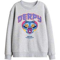Netflix Kpop Demon Hunters Derpy Collegic Kids Sweatshirt, Athletic Heather in Light Grey | Size: 7-8 Years