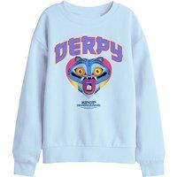 Netflix Kpop Demon Hunters Derpy Collegic Kids Sweatshirt, Light Blue | Size: 7-8 Years