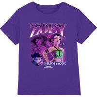 Netflix Kpop Demon Hunters Huntrix Huntrx Zoey Bootleg Kids T-Shirt, Purple | Size: 9-11 Years