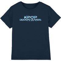 Netflix Kpop Demon Hunters Full Colour Logo Kids T-Shirt, Navy | Size: 9-11 Years