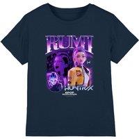 Netflix Kpop Demon Hunters Huntrix Huntrx Rumi Bootleg Kids T-Shirt, Navy | Size: 12-13 Years