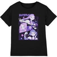 Netflix Kpop Demon Hunters Anime Huntrix Huntrx Kids T-Shirt, Black | Size: 7-8 Years