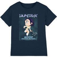 Netflix Kpop Demon Hunters Zoey Poster Kids T-Shirt, Navy | Size: 5-6 Years