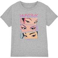 Netflix Kpop Demon Hunters Huntrix Eyes Comic Strip Kids Tee, Athletic Heather in Light Grey | Size: 5-6 Years