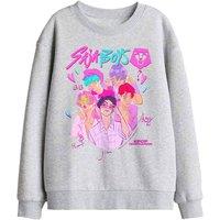 Netflix Kpop Demon Hunters Saja Boys Group Signatures Kids Sweat, Athl Heather in Light Grey | Size: 5-6 Years