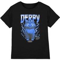 Netflix Kpop Demon Hunters Derpy Tiger Lightning Band Tee Kids T-Shirt, Black | Size: 9-11 Years