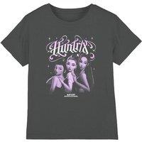 Netflix Kpop Demon Hunters Huntrix Gothic Gradient Kids T-Shirt, Charcoal | Size: 5-6 Years