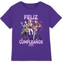 Netflix Kpop Demon Hunters Huntrix Happy Birthday Gradient Kids Tee, Purple | Size: 5-6 Years