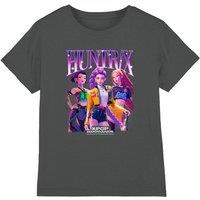 Netflix Kpop Demon Hunters Huntrix Bootleg Kids T-Shirt, Charcoal | Size: 5-6 Years