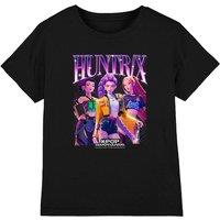 Netflix Kpop Demon Hunters Huntrix Bootleg Kids T-Shirt, Black | Size: 9-11 Years