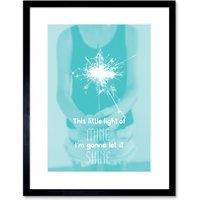 Artery8 Wall Art Print Kids Little Light of Mine Shine Sparkler Framed in Black | Size: W7 x H9