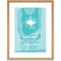 Artery8 Wall Art Print Kids Little Light of Mine Shine Sparkler Framed in Beige | Size: W7 x H9