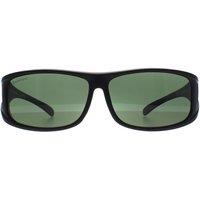 montana Men's Rectangle Matte Black G15 Polarized FO5 Fit Over Glasses Sunglasses