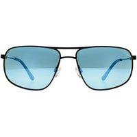 Serengeti Men's Rectangle Shiny Black Saturn Polarized 555nm Blue Dante 2.0