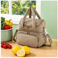 Living and Home 2 Layer Portable Insulated Lunch Bag in Brown