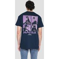 Netflix Kpop Demon Hunters Huntrix Huntrx Band Grid Back T-Shirt, Navy | Size: Medium