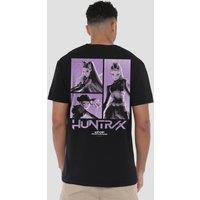 Netflix Kpop Demon Hunters Huntrix Huntrx Band Grid Back T-Shirt, Black | Size: 3XL