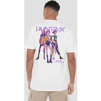 Netflix Kpop Demon Hunters Huntrix Huntrx Band Pose Back T-Shirt, White | Size: 4XL