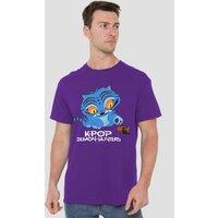 Netflix Kpop Demon Hunters Cute Derpy Tiger Cartoon T-Shirt, Purple | Size: 3XL