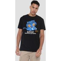 Netflix Kpop Demon Hunters Cute Derpy Tiger Cartoon T-Shirt, Black | Size: XL