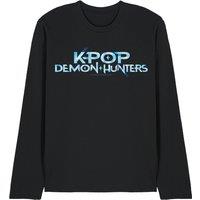 Netflix Kpop Demon Hunters Full Colour Logo Long Sleeve T-Shirt, Black | Size: Large