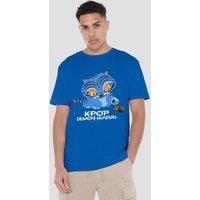 Netflix Kpop Demon Hunters Cute Derpy Tiger Cartoon T-Shirt, Royal | Size: Large
