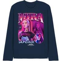 Netflix Kpop Demon Hunters Huntrix Huntrx Mira Bootleg Long Sleeve Tee, Navy | Size: Large