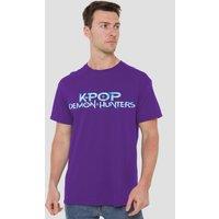 Netflix Kpop Demon Hunters Full Colour Logo T-Shirt, Purple | Size: XL