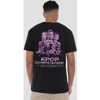 Netflix Kpop Demon Hunters Purple Huntrix Billboard Poster Back Tee, Black | Size: 5XL