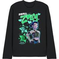 Netflix Kpop Demon Hunters Huntrix Zoey Popstar Long Sleeve T-Shirt, Black | Size: Large