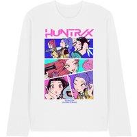Netflix Kpop Demon Hunters Huntrix Neon Comic Anime Long Sleeve T-Shirt, White | Size: 2XL