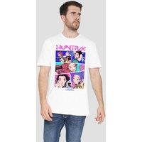 Netflix Kpop Demon Hunters Huntrix Neon Comic Anime T-Shirt, White | Size: 2XL