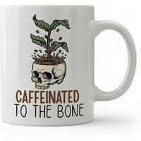 Dyzi Caffeinated to the Bone Quote Ceramic Coffee Mug White
